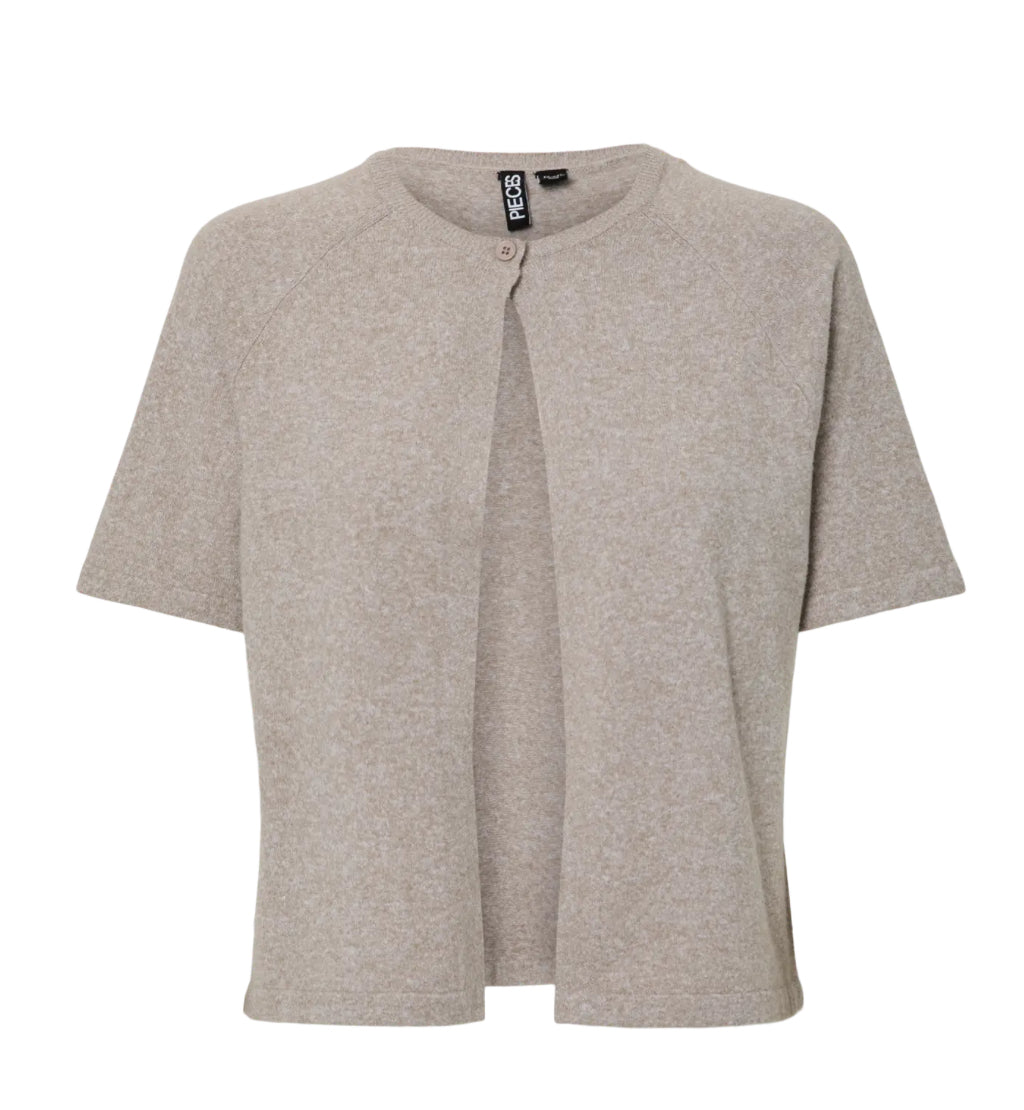 PIECES kortærmet cardigan med en knap