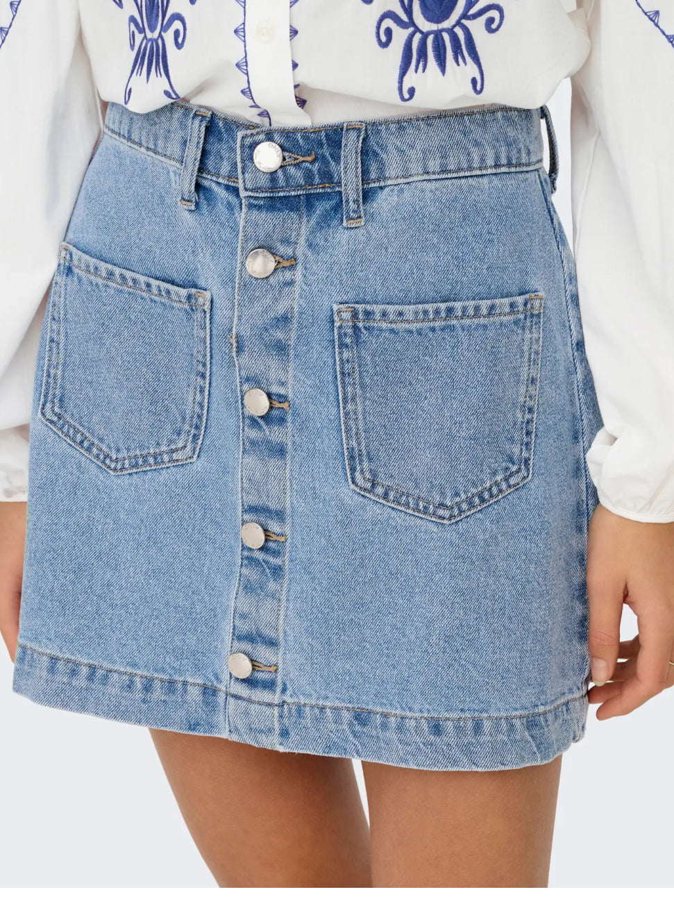 ONLY kort denim nederdel