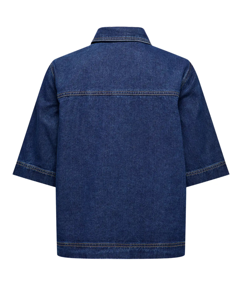 ONLY kortærmet denim skjorte