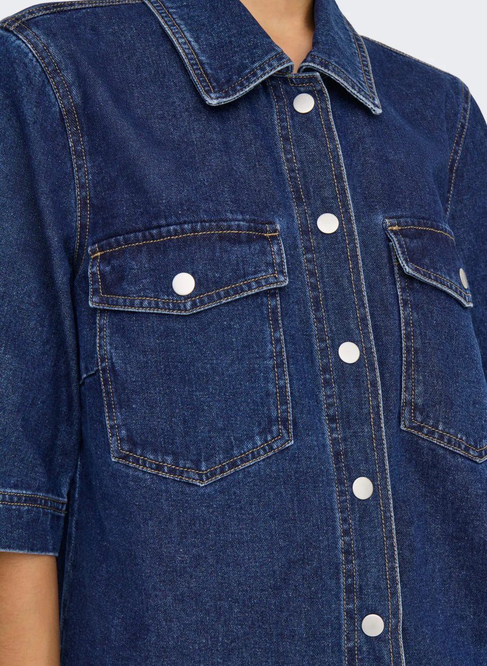 ONLY kortærmet denim skjorte
