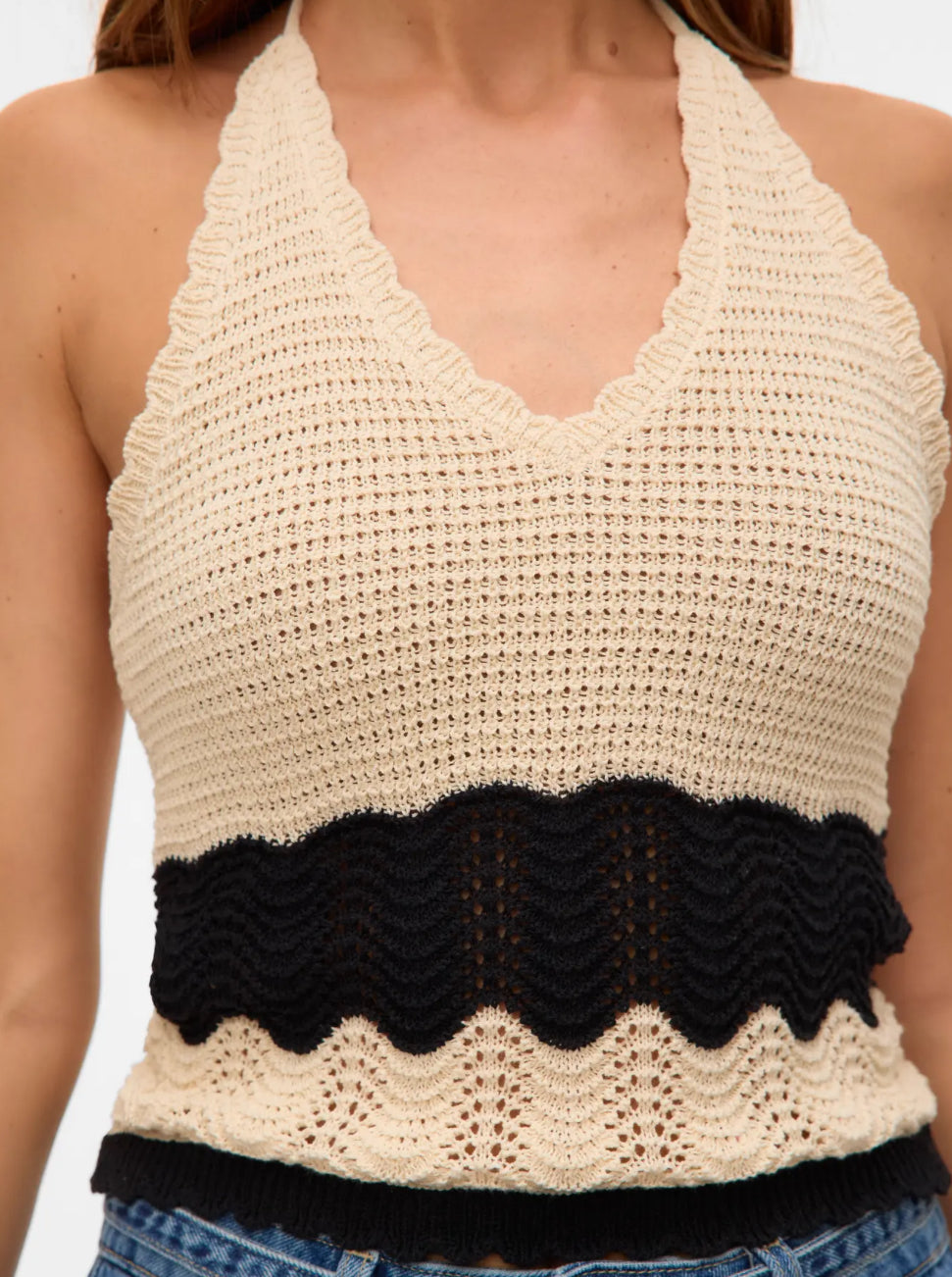 VERO MODA strikket halter neck top