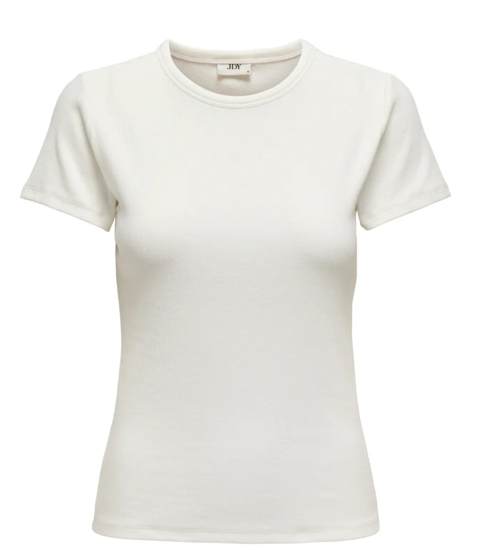 JDY rib bluse med lille ærme