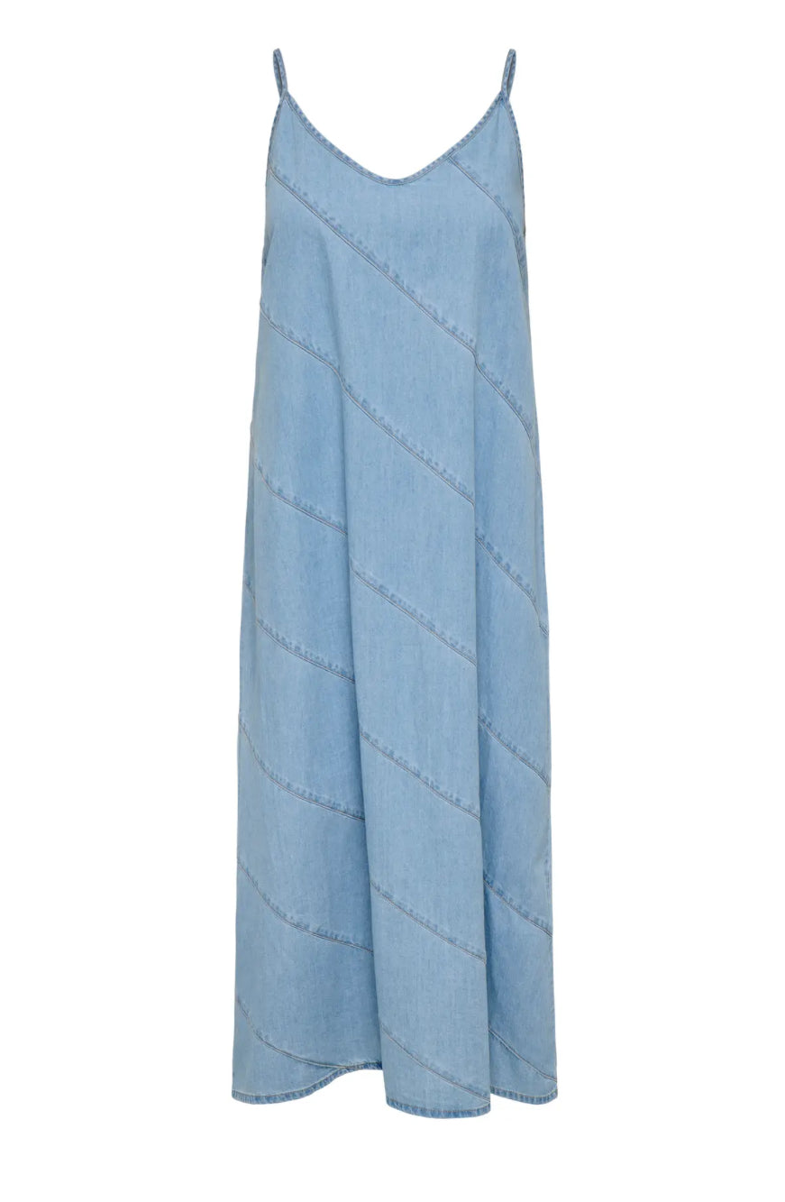 ONLY lang denim strop kjole