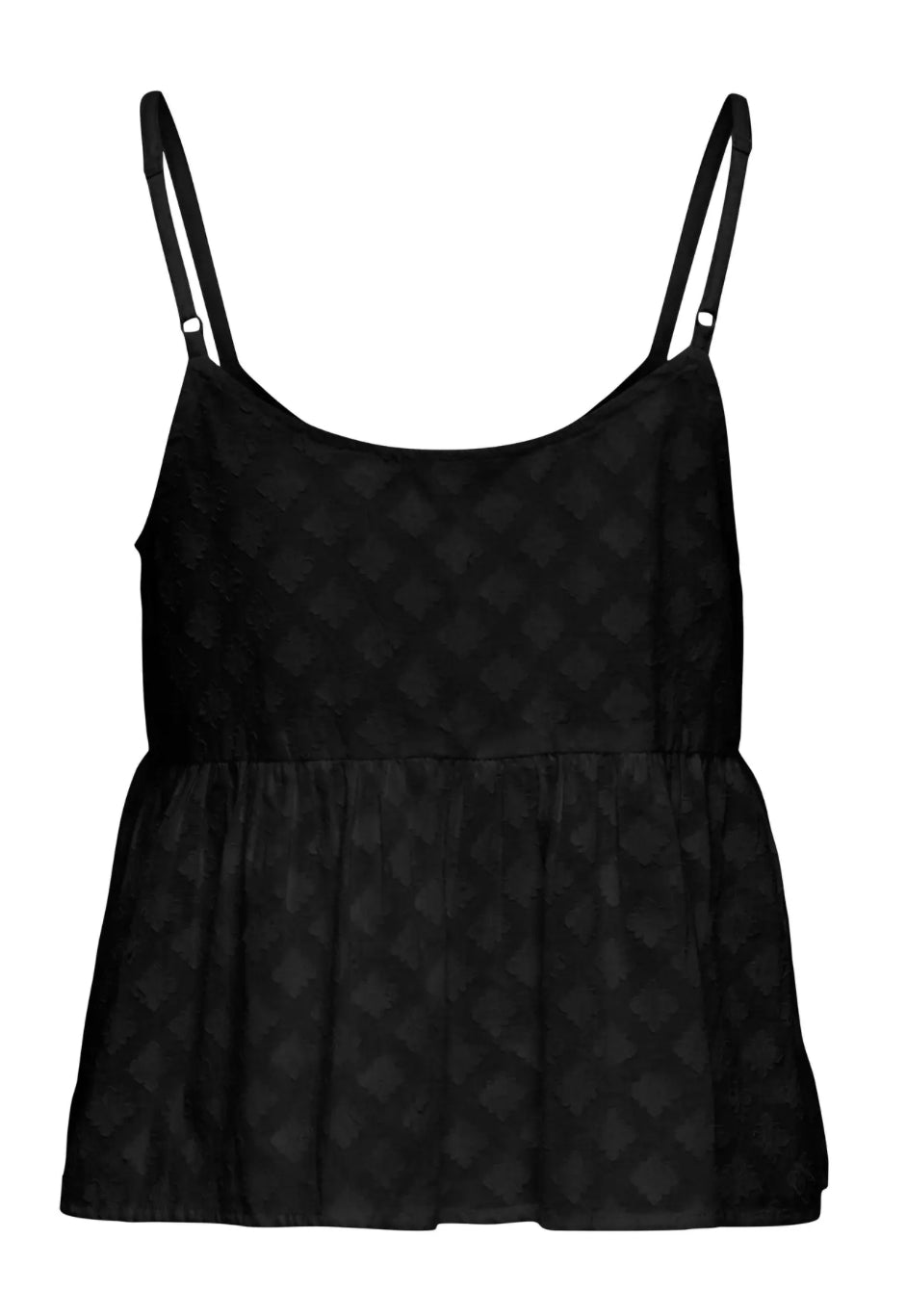ONLY sort strop top med broderi