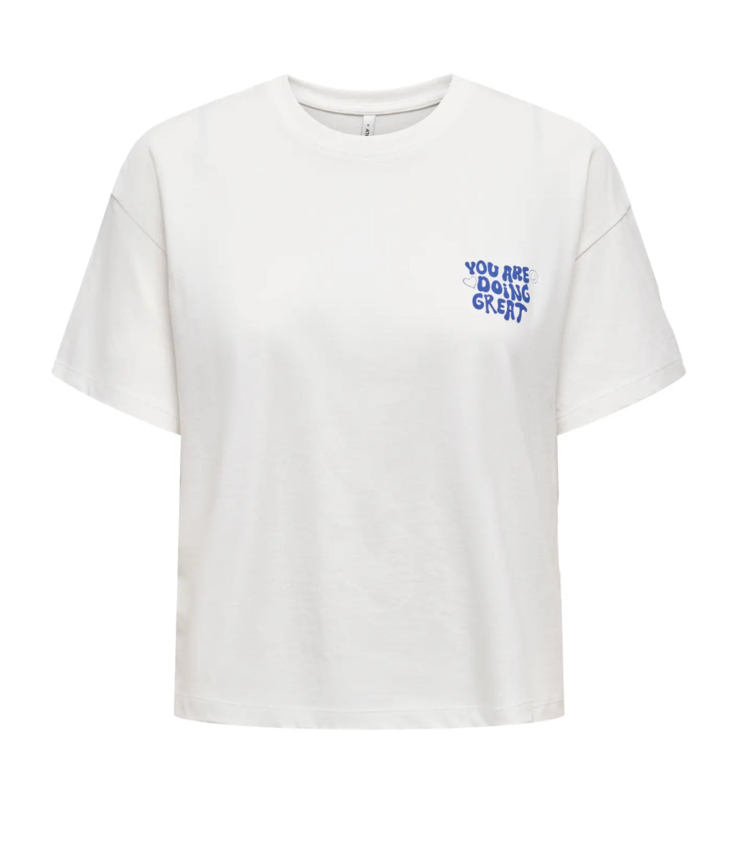 ONLY t-shirt med ryg print