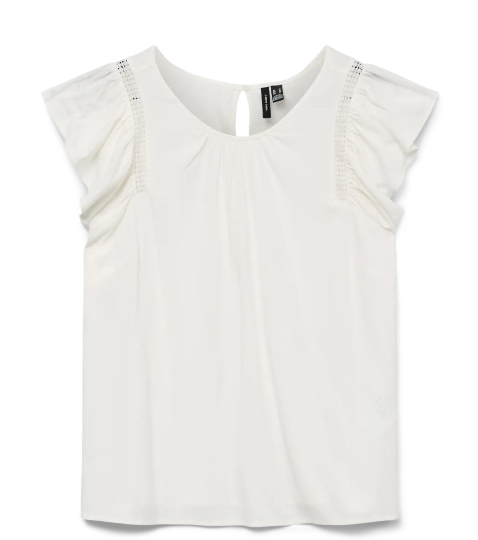 VERO MODA bluse med flæse ærme