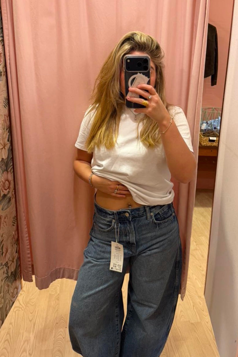 ONLY Taylor Barrel Jeans – Høj Talje & Mørk Blå Denim | Damejeans