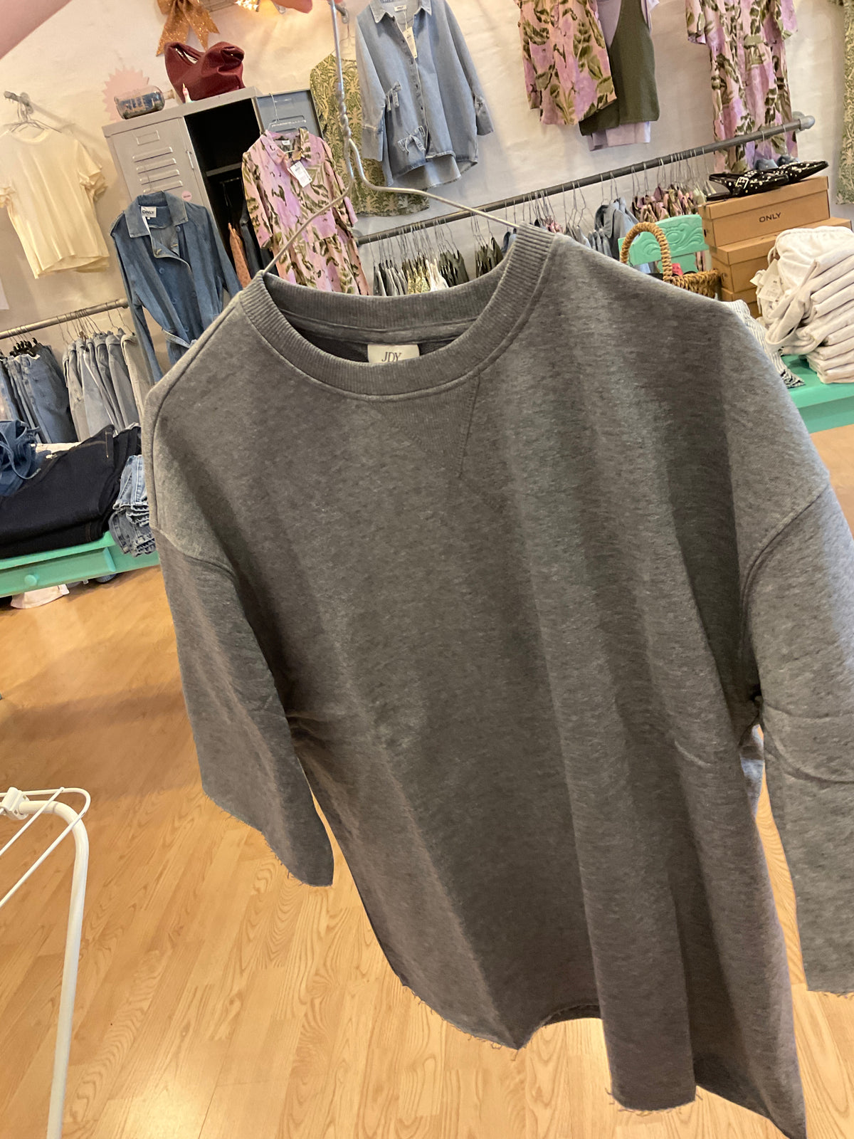 JDY | kortærmet sweatshirt, mørke grå