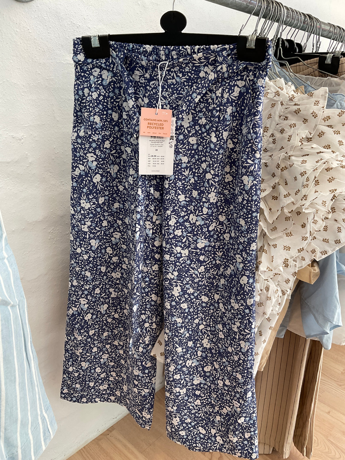ONLY  blå blomstret palazzo pant