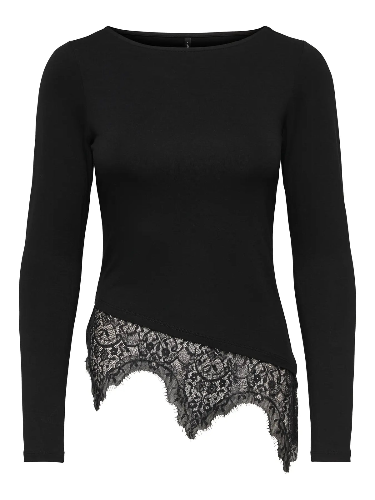 ONLY Laila blondetop dame - hvid langærmet jerseytop, forfra